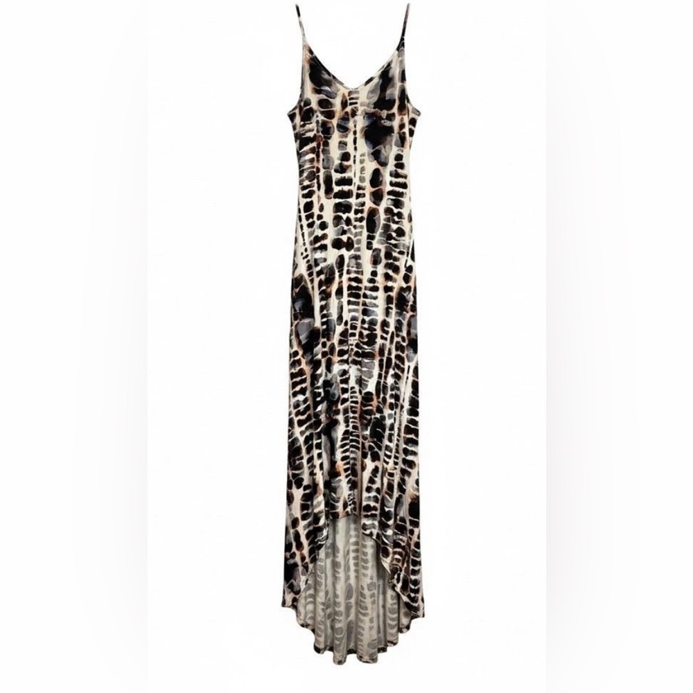 Nicole Miller New York High Low Maxi Dress XS Animal Print
